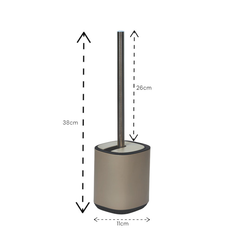 Echo Steel Toilet Brush & Holder, Beige