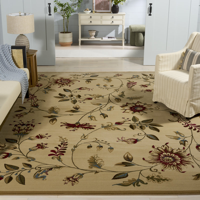 Carolane Performance Floral Rug, Rectangle 8' x 11'