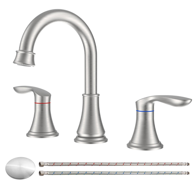 Bathroom faucet with 360 degree turn spout, Brushed Nickel
