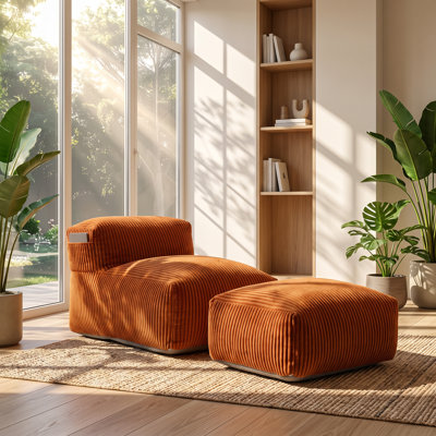 Fauteuil à billes en mousse à mémoire de forme avec repose-pieds COOLMORE l 66,93 po x P 25,98 po x H 23,62 po