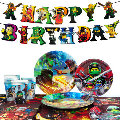 Ninja Birthday Party Decoration Tableware Set,66 Pcs Ninja Party Supplies Tableware