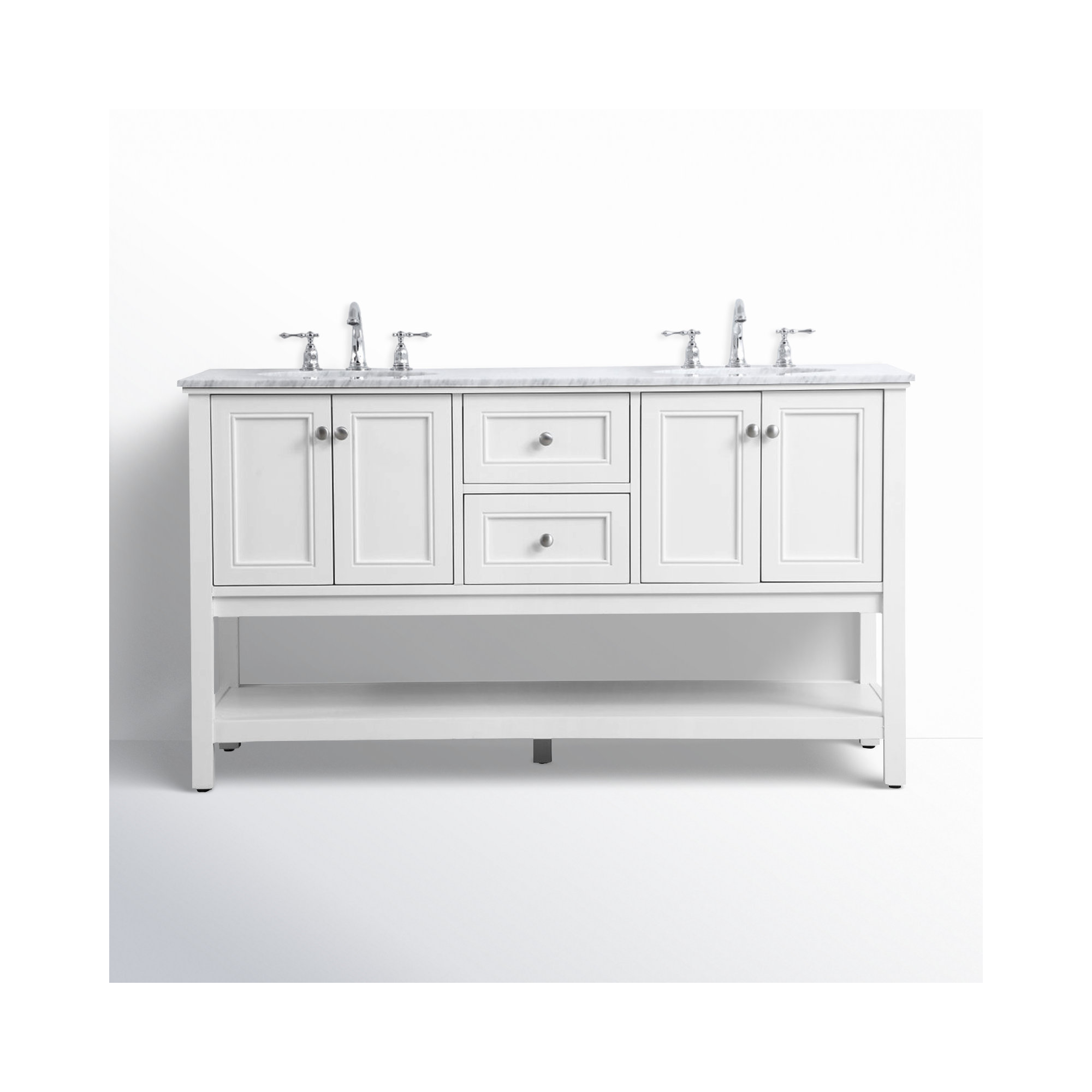 Bonsai 60'' Double Bathroom Vanity, White