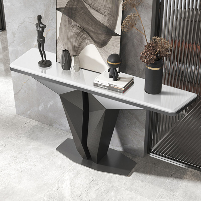 Console luxueuse de style italien, H 33,5 po x l 47,2 po x P 13,8 po, Gris