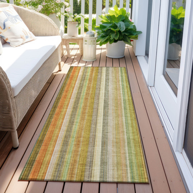 Tapis intérieur / extérieur Kinslee, Tapis de couloir 2 pi 3 po x 7 pi 6 po