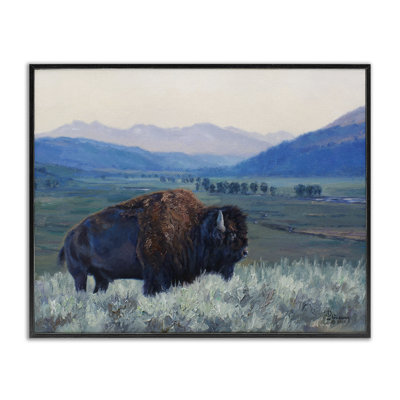 Bison & Country Mountains Giclee Art by © David Graham