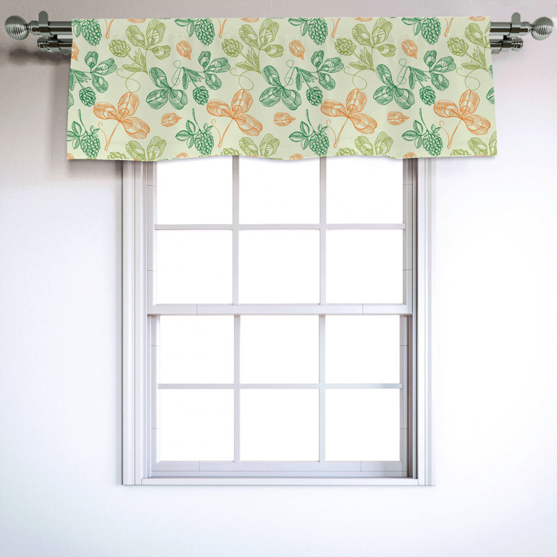 Sateen Floral Ruffled Window Valance