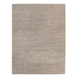 Grey Textured Silk Wool Blend Rug - 8' x 10'