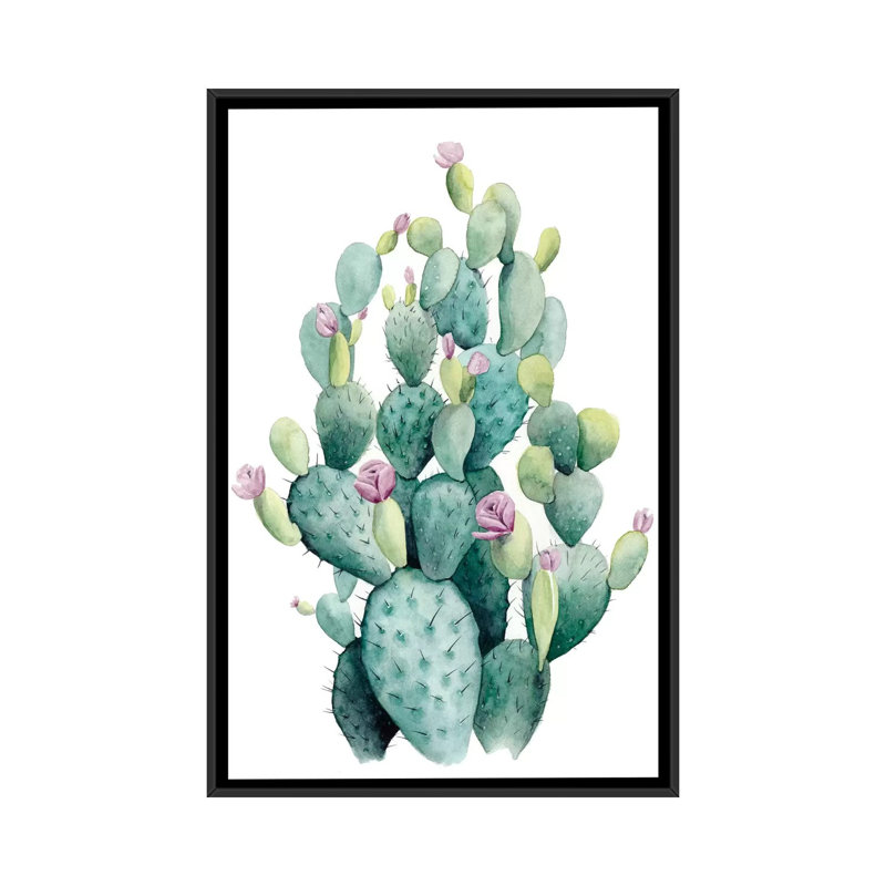 «Desert Blooms I», impression sur toile, H 26 po x l 18 po x P 1,5 po, Toile avec cadre flottant noir, Pas de tapis