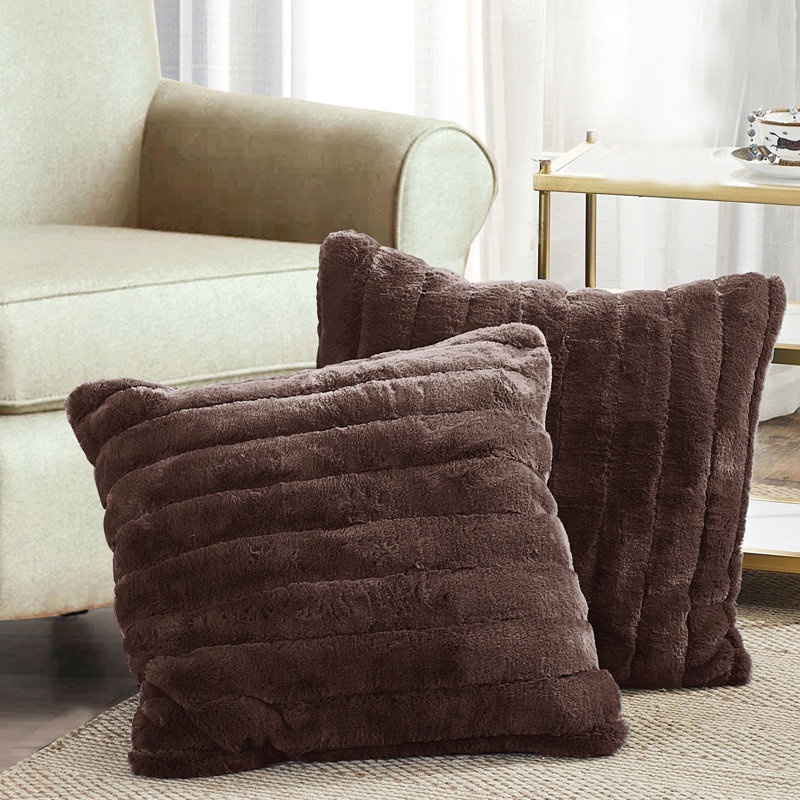 Square Euro Pillow Cover, Chocolate