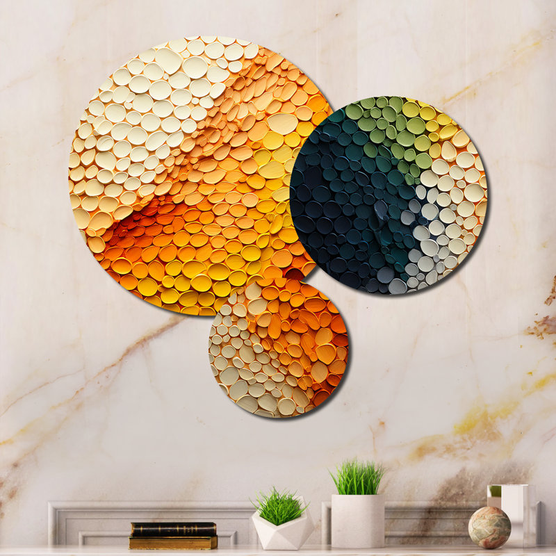 Hardedge Art Earthy Euphony V - ensemble d'art mural abstrait en métal