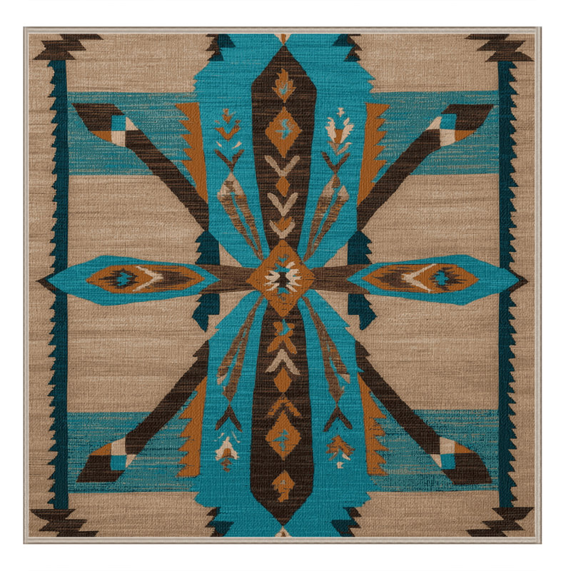  Tapis lavable libellule style sud-ouest, Carré 3 pi x 3 pi
