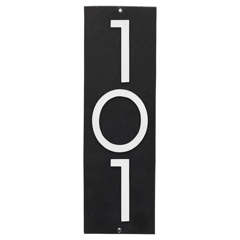 Plaque d'adresse murale sur 1 ligne, Noir / blanc, Oui