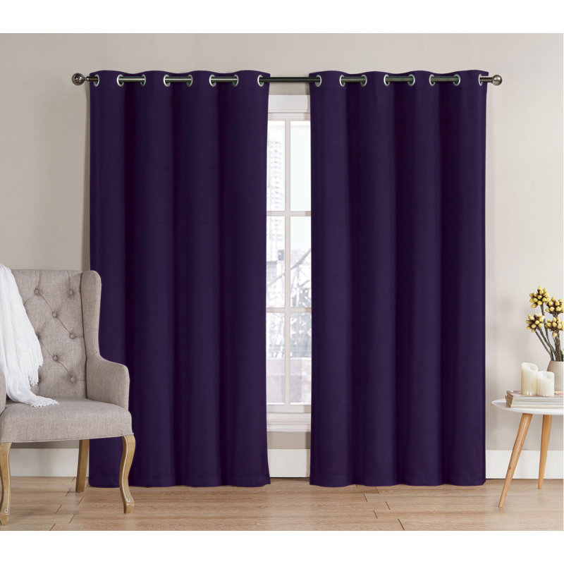 Karn Blackout Curtain Pair, Purple, 52" W x 84" L
