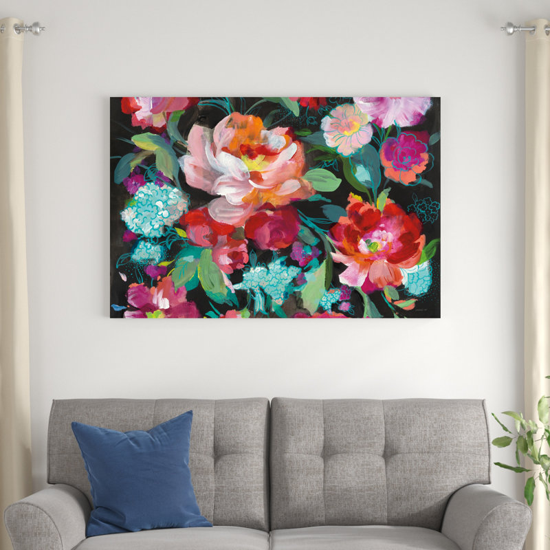 Mélange floral lumineux, H 32 po x l 48 po x P 1,25 po