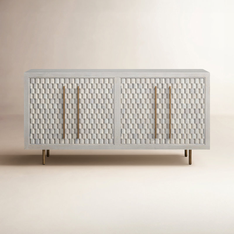 Abshire 76'' Solid Wood Sideboard, White Wash