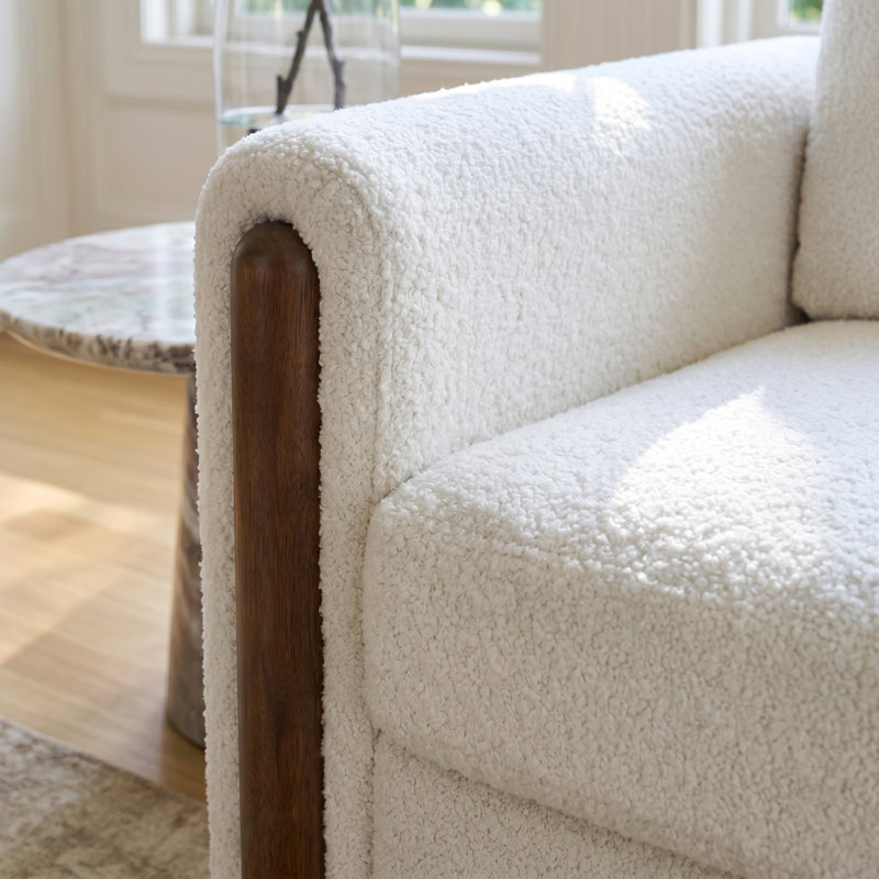 Chaise d'appoint rembourrée Arora, Blanc