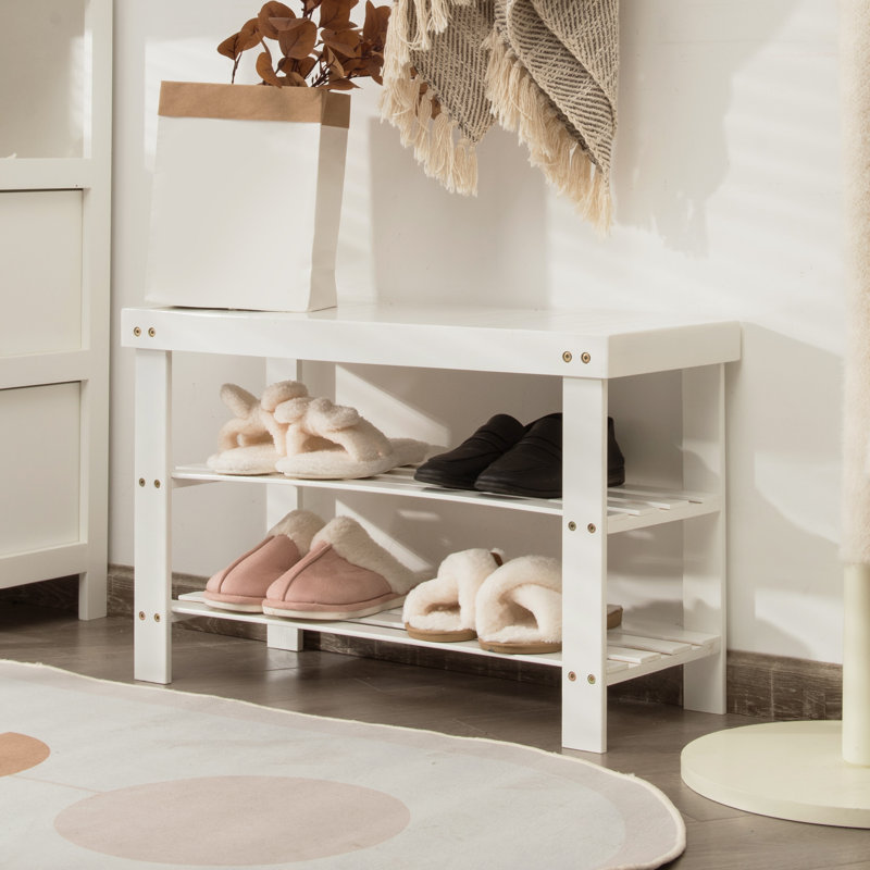 6 Pair Shoe Rack, White