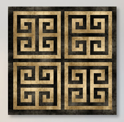 «Greek Classic I», impression sur toile, H 37 po x l 37 po x P 1,5 po, Pas de tapis, Toile tendue