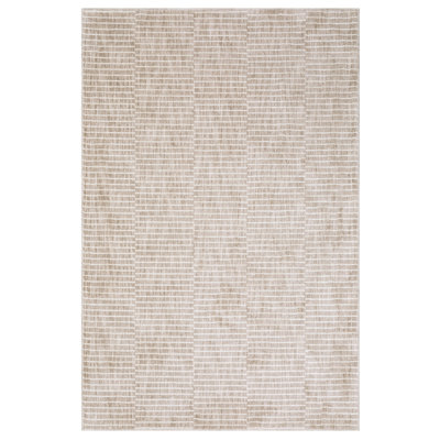 Tapis beige / brun clair à motif géométrique moderne Orion