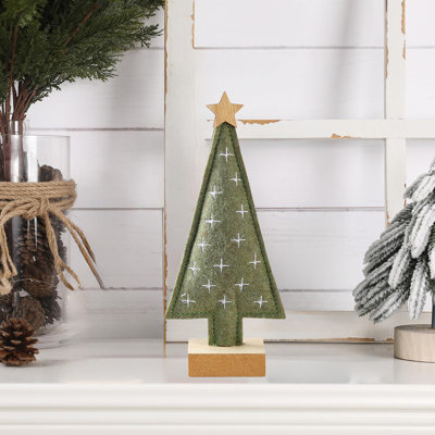 Ornement d'arbre de Noël en bois non tissé sur le thème de Noël