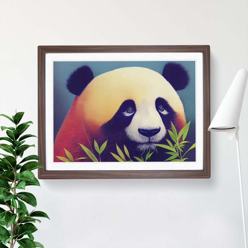 Miraculous Panda - Framed Print, 34cm H x 46cm W x 2cm D, Walnut