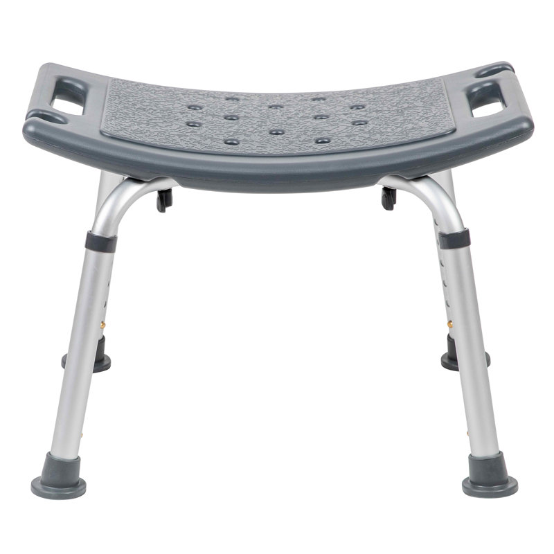 Adjustable Gray Bath & Shower Chair with Non-Slip, Tool-Free Assembly