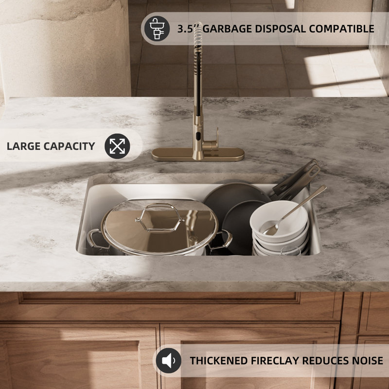 Évier de cuisine encastré blanc Los Flexi, Bol rectangulaire simple, Ensemble standard, L 27 po x l 19 po x H 10 po