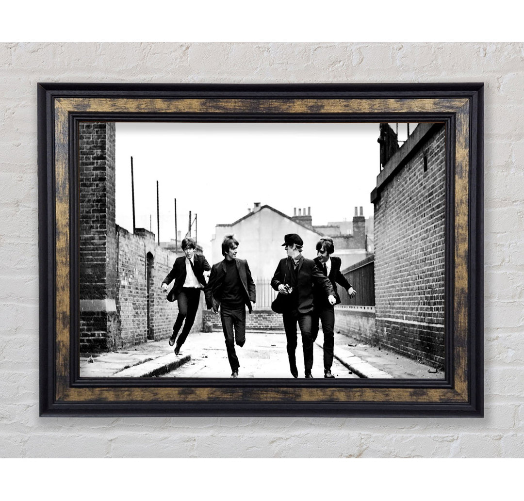 The Beatles Running - Bilderrahmen Kunstdrucke