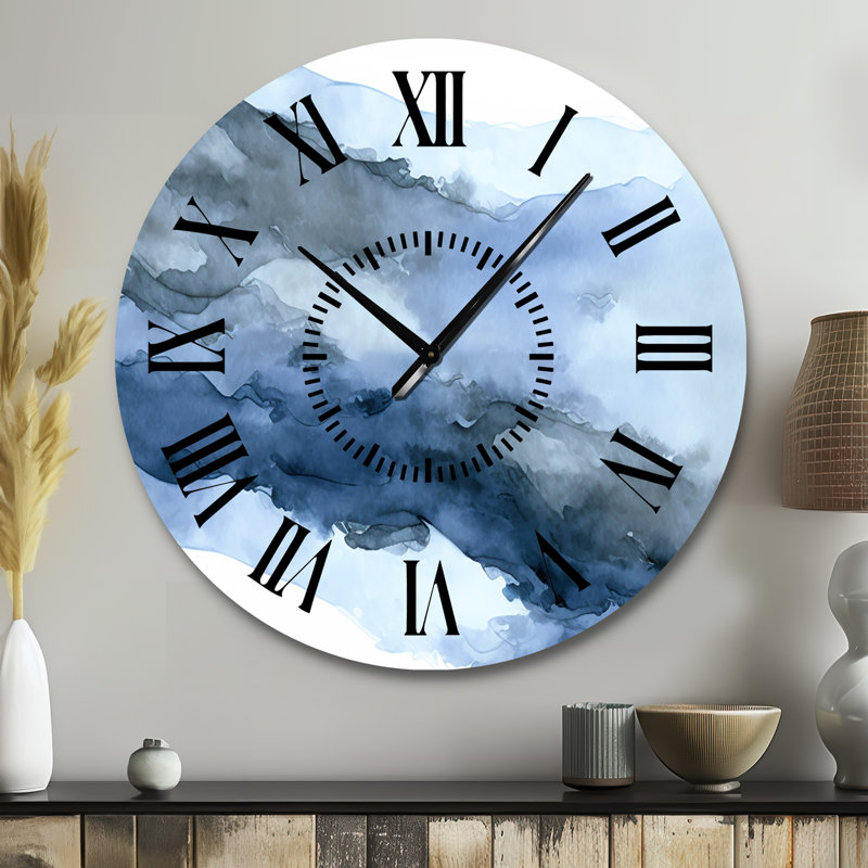 Horloge murale Sapphire Blue Nebula VII - Abstract, Grand