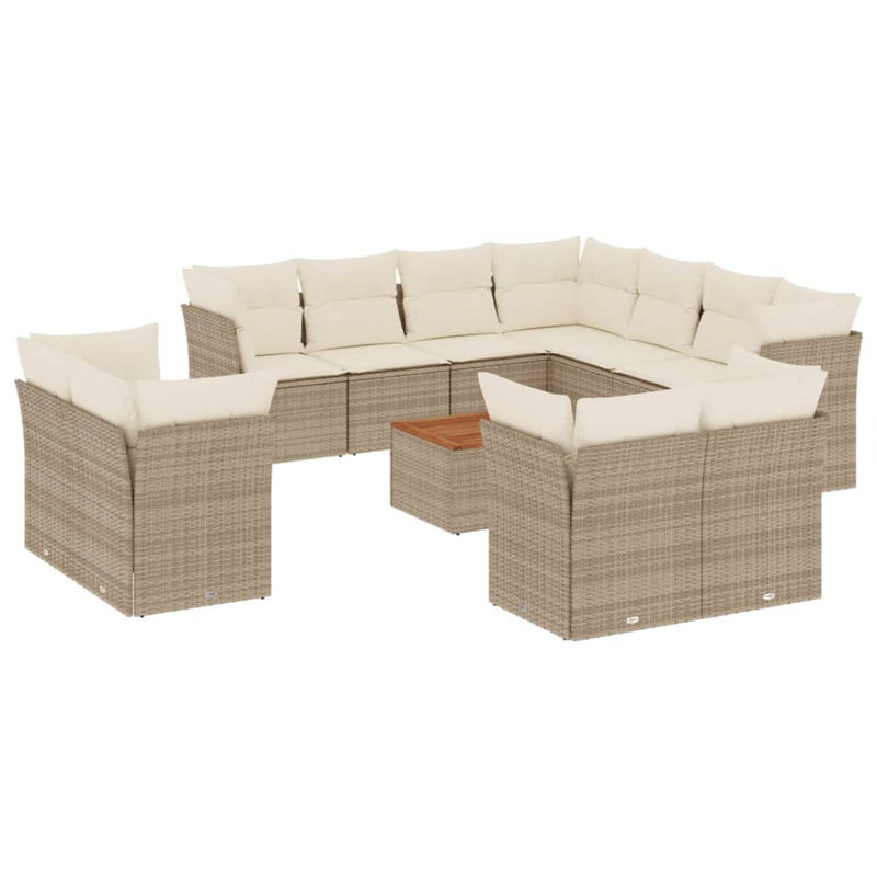  Garden Sofa Set Beige, Brown, Cream White