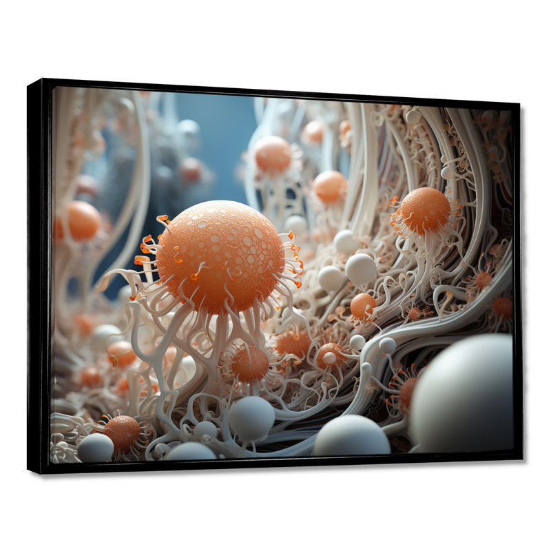 Microcosmos Geography - Abstract Landscape, art mural, Cadre flottant noir, H 12 po x l 20 po