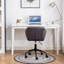 Chaise de bureau pivotante touffetée réglable, gris-608115836