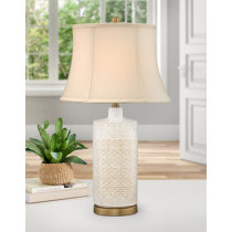 Claire 28.5 in. Crystal Table Lamp, Clear/Brass (Set of 2)