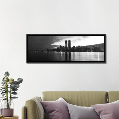 " New York Panoramic Skyline Cityscape (Black & White - Sunset) " by Unknown Artist