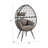 Aeven Light Gray Fabric & Black Wicker Patio Lounge Chair