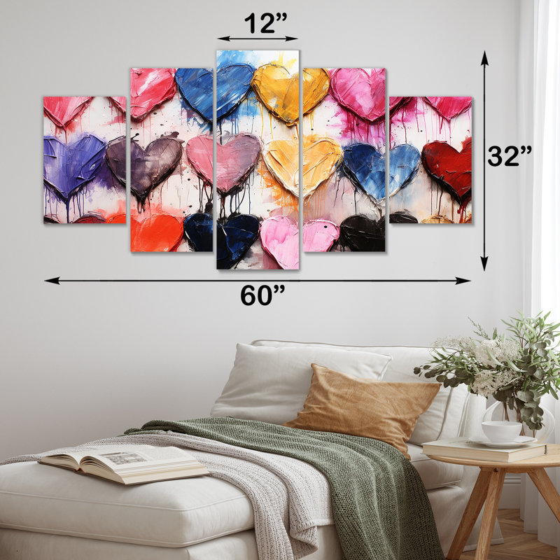 «Rose and Blue Heart Pop Art II», art mural Pop Art
