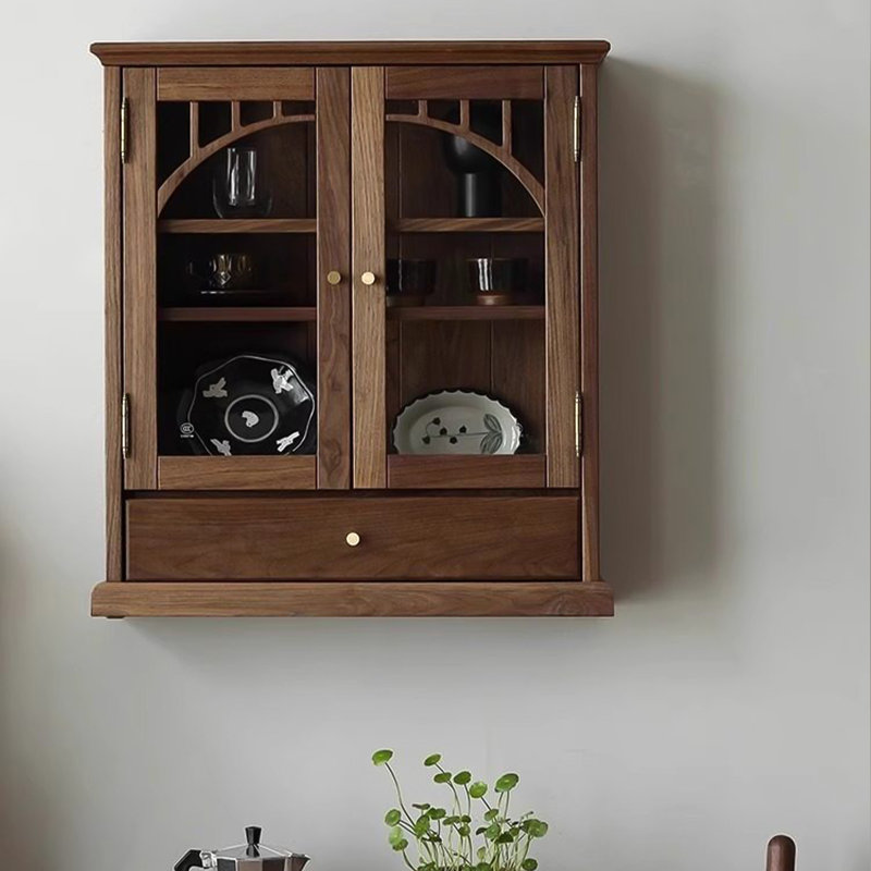 Armoire de rangement pour verres à thé et à vin Retro, H 27,56 po x l 7,87 po x P 26,77 po