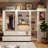 Modular Wardrobe Set with L-Shaped Corner Closet, 4 Drawers, Shelves and Hanging Rods for Bedroom Storage