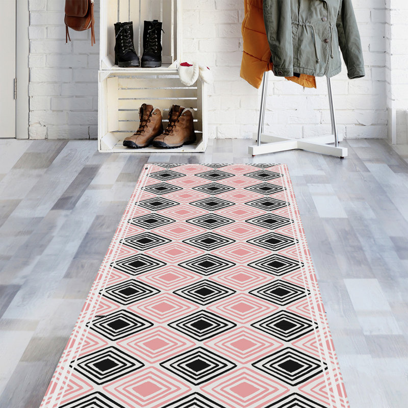 Harlem Non-Slip Geometric Indoor Doormat, Runner 65 x 266cm