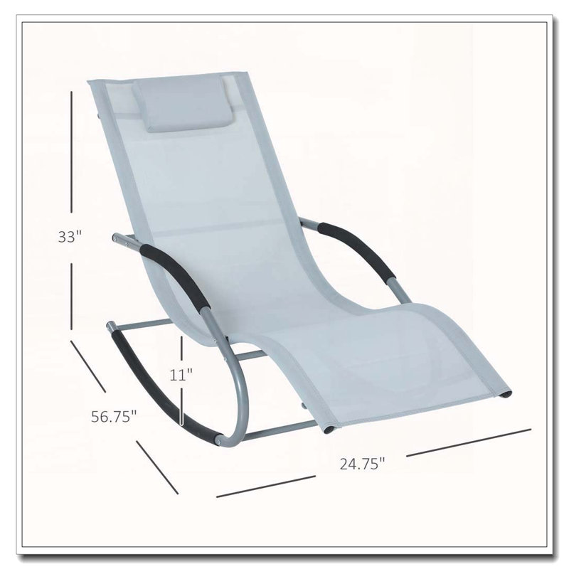 Chaise longue berçante avec coussin détachable Outsunny