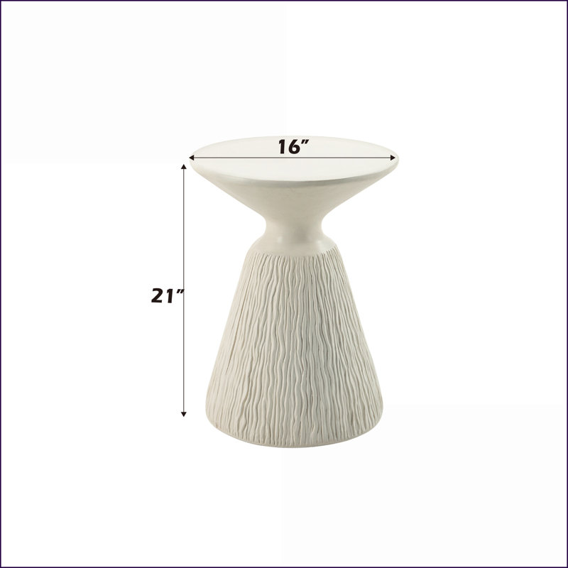 Table basse moderne en fibre de béton blanc naturel pour le salon, surface lisse et amp; Décor polyvalent