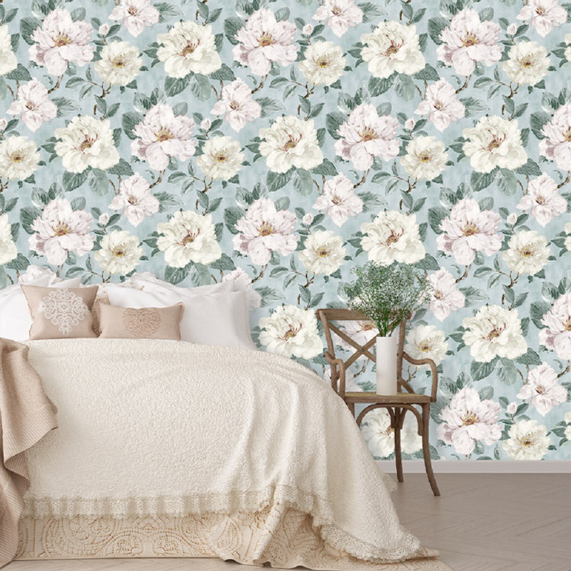 Mariela 10m x 69cm Matte Wallpaper Roll, Light Blue
