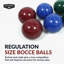 Hathaway Deluxe Bocce Ball Set – 8 Regulation Resin Balls in Red, Green, Blue, and Yellow with Pallino, Carry Bag & Rules – Outdoor Lawn Bocce Ball Game Set for 2–4 Players – Multicoloured