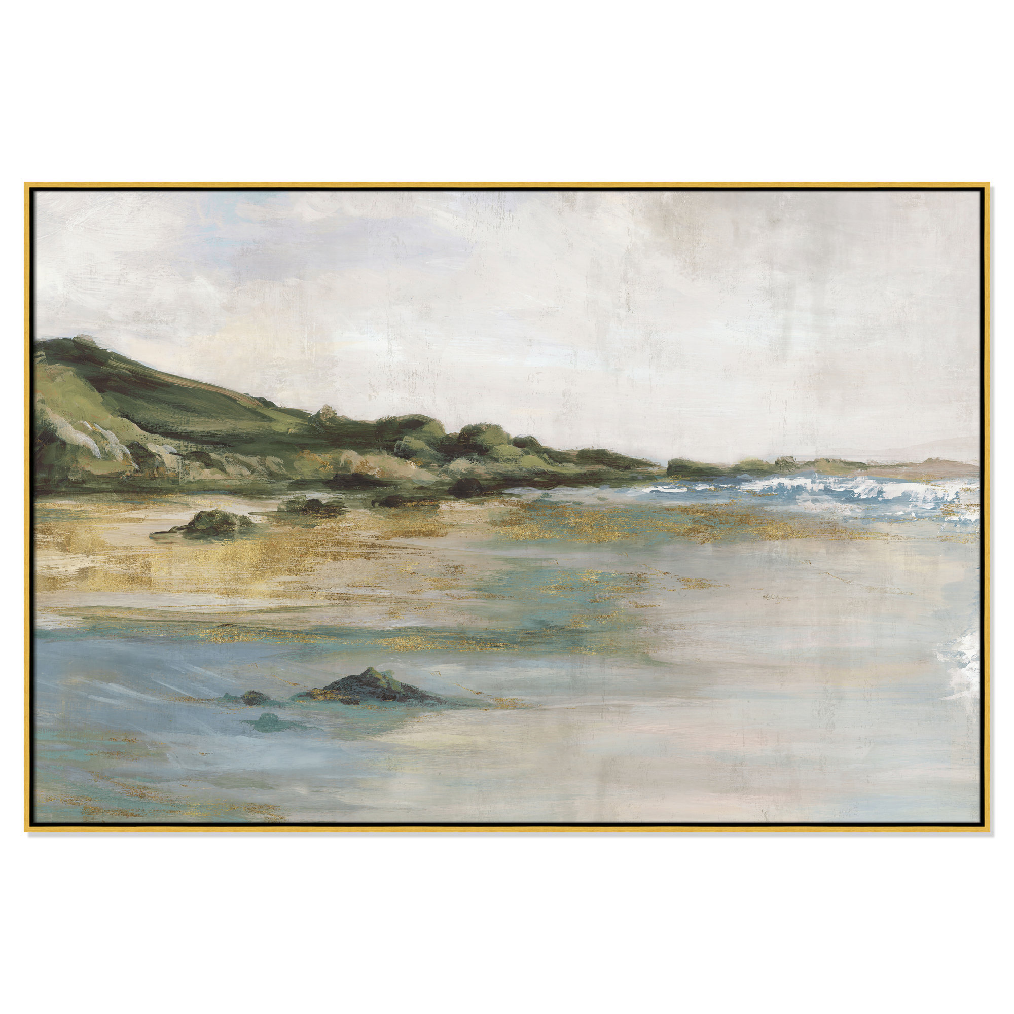 Tide’s Edge Print by , 41.5" H x 61.5" W, Gold