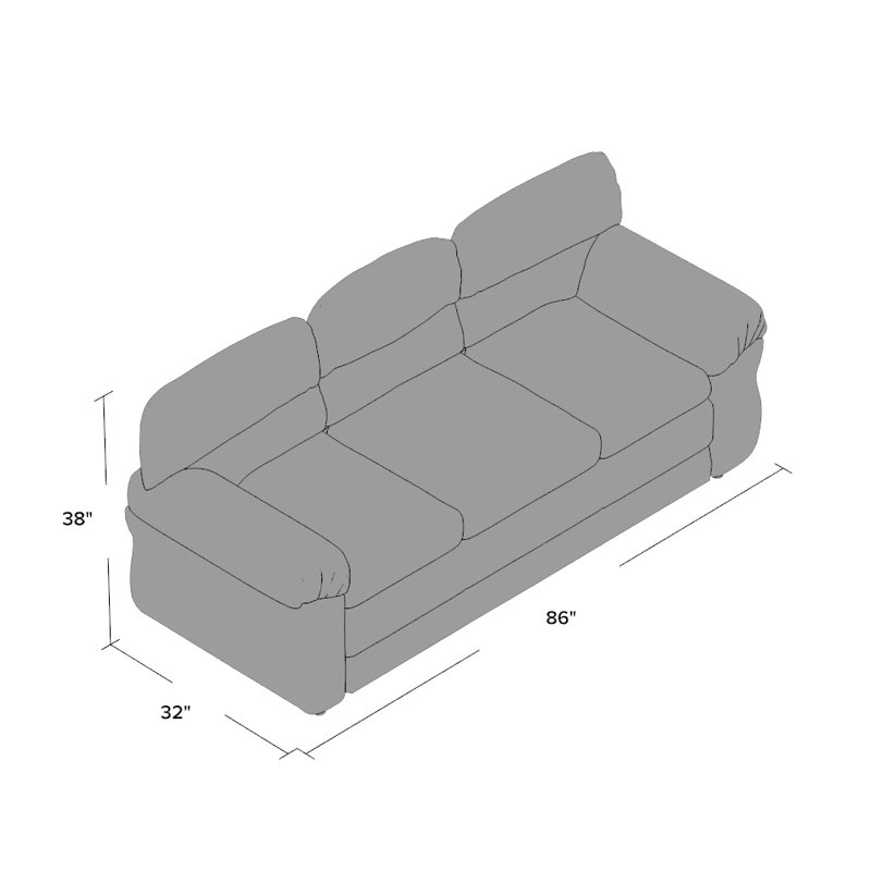 Kendig Upholstered 86'' Sofa, Bulldozer Graphite