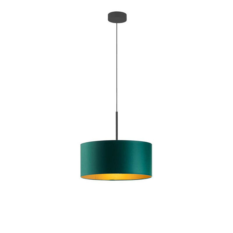 Surber 1 - Light Drum Pendant, Green, Black