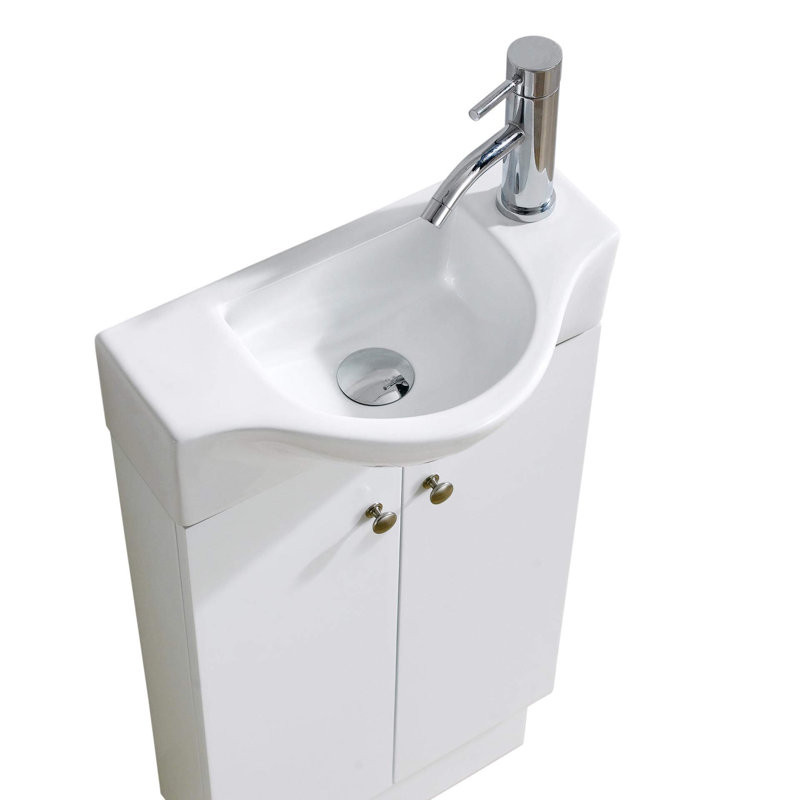 Jorrie 17.75'' Single Bathroom Vanity with Solid + Manufactured Wood Top, White