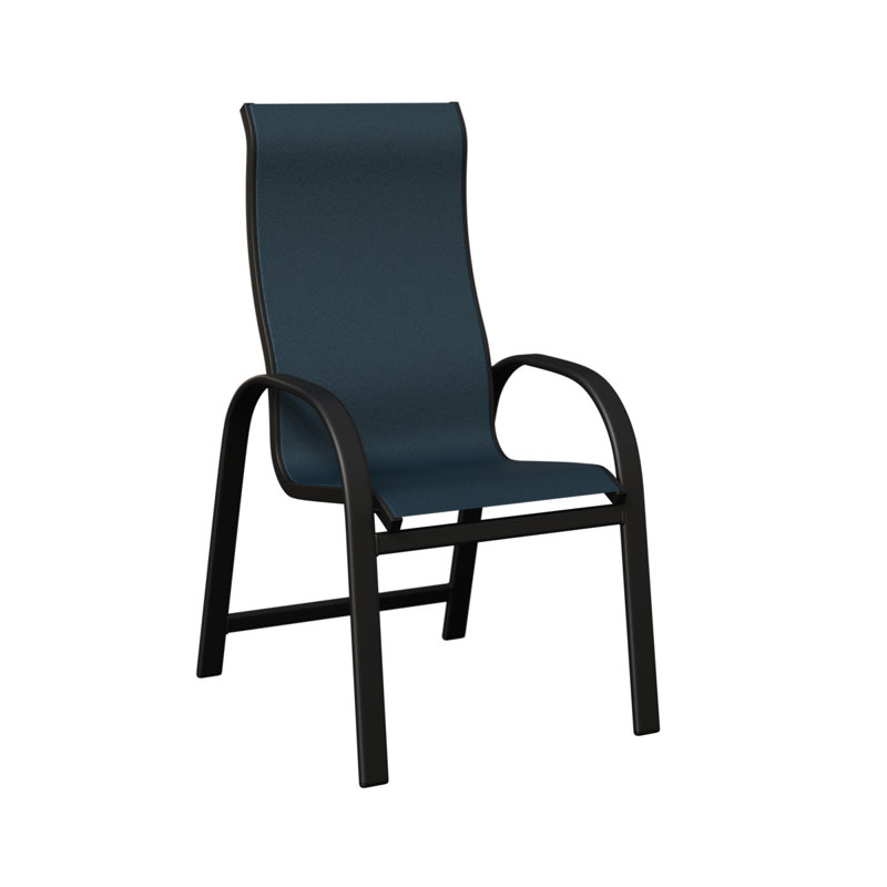 Chaise de salle à manger Murphy, Marine, Aluminium noir mat