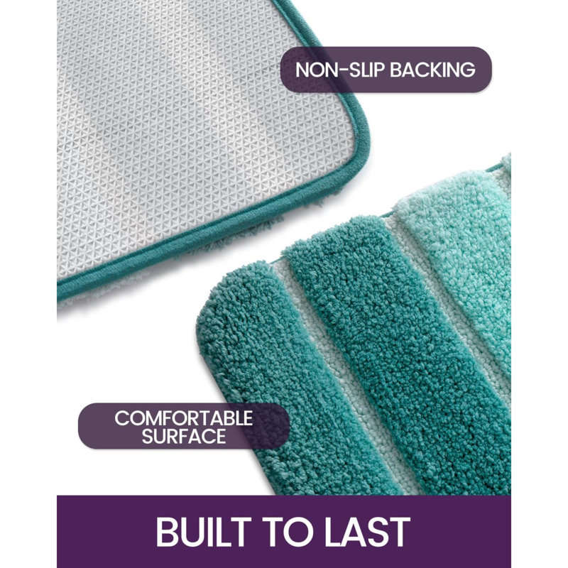 Tapis pour salle de bain Konnie, L 16 po x L 24 po, Turquoise