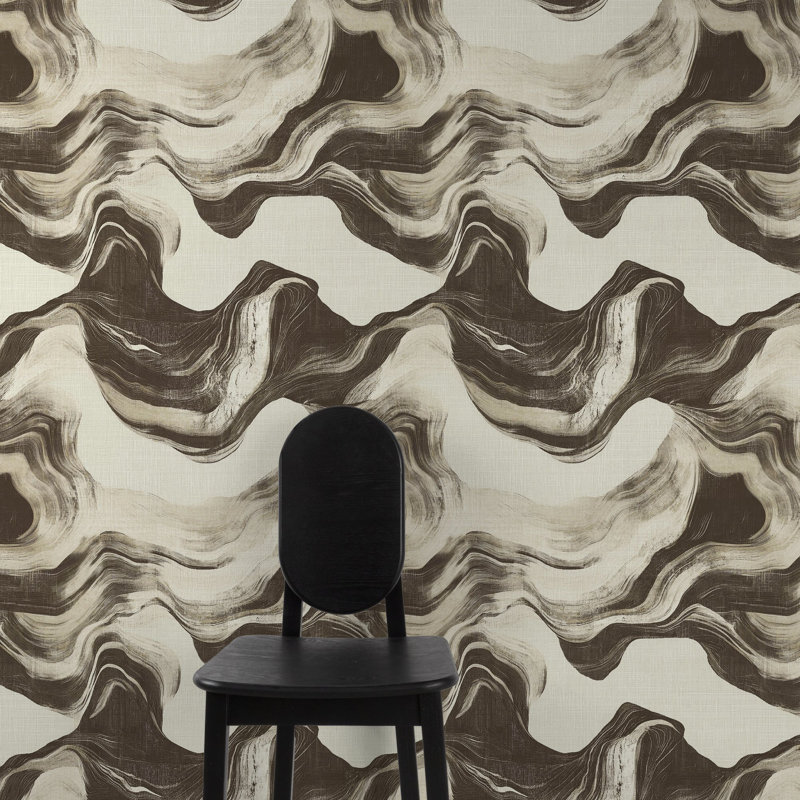 Structured Walls Collection Striking Geometric Wallpaper Roll, Brown